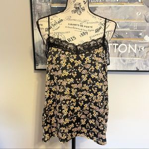 Wild Fable Black Floral Lace Cami Slip Top